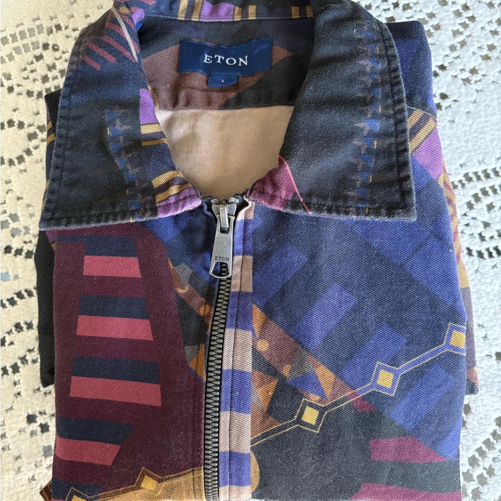 ETON Geometric/Egyptian Patterned Cotton Jacket